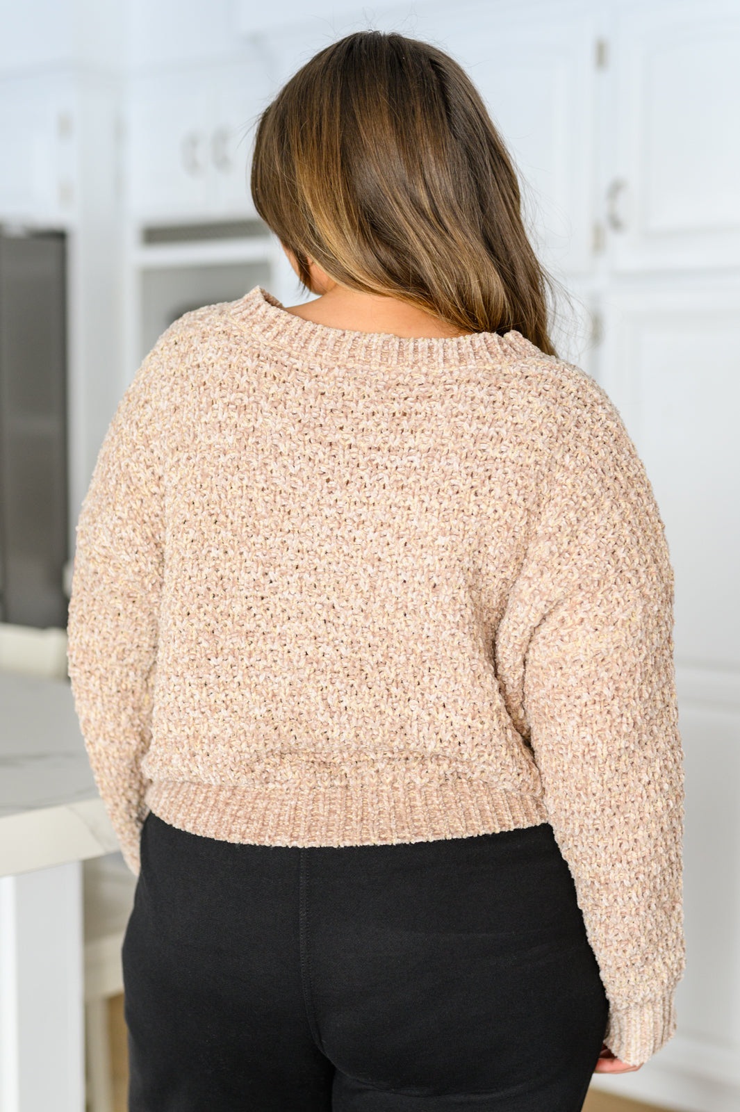 Irish Coffee Knitted Crop V Neck Sweater - FamFancy Boutique