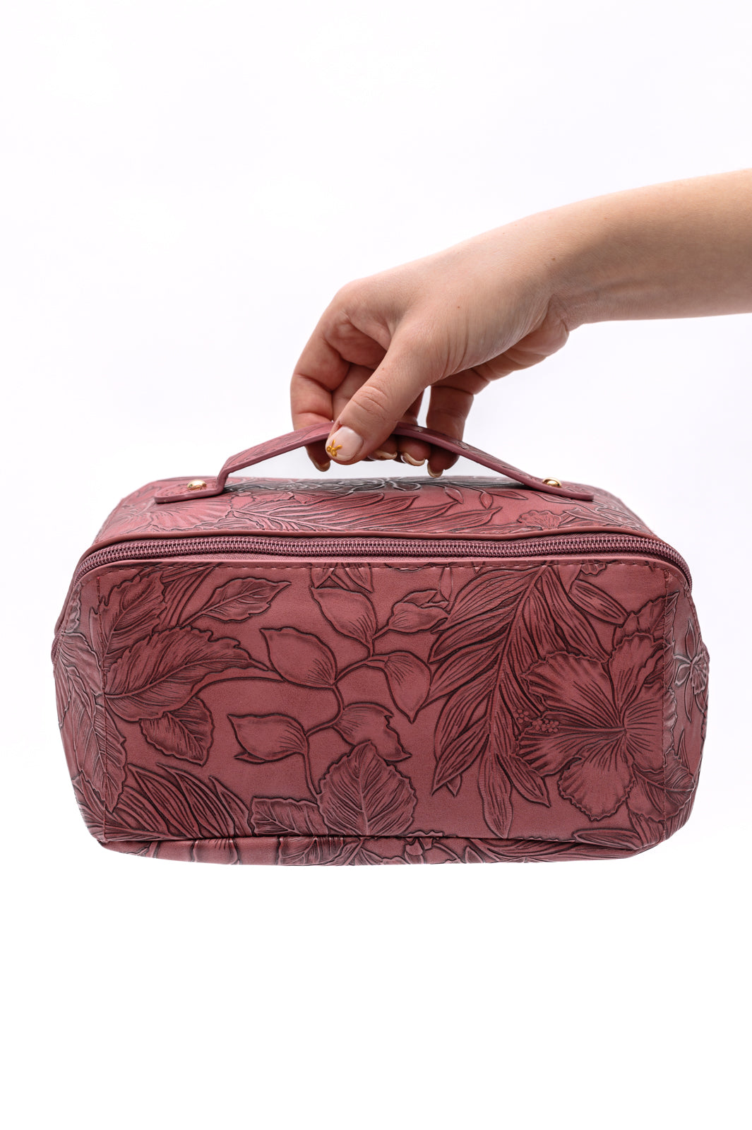 Life In Luxury Large Capacity Cosmetic Bag in Merlot - FamFancy Boutique