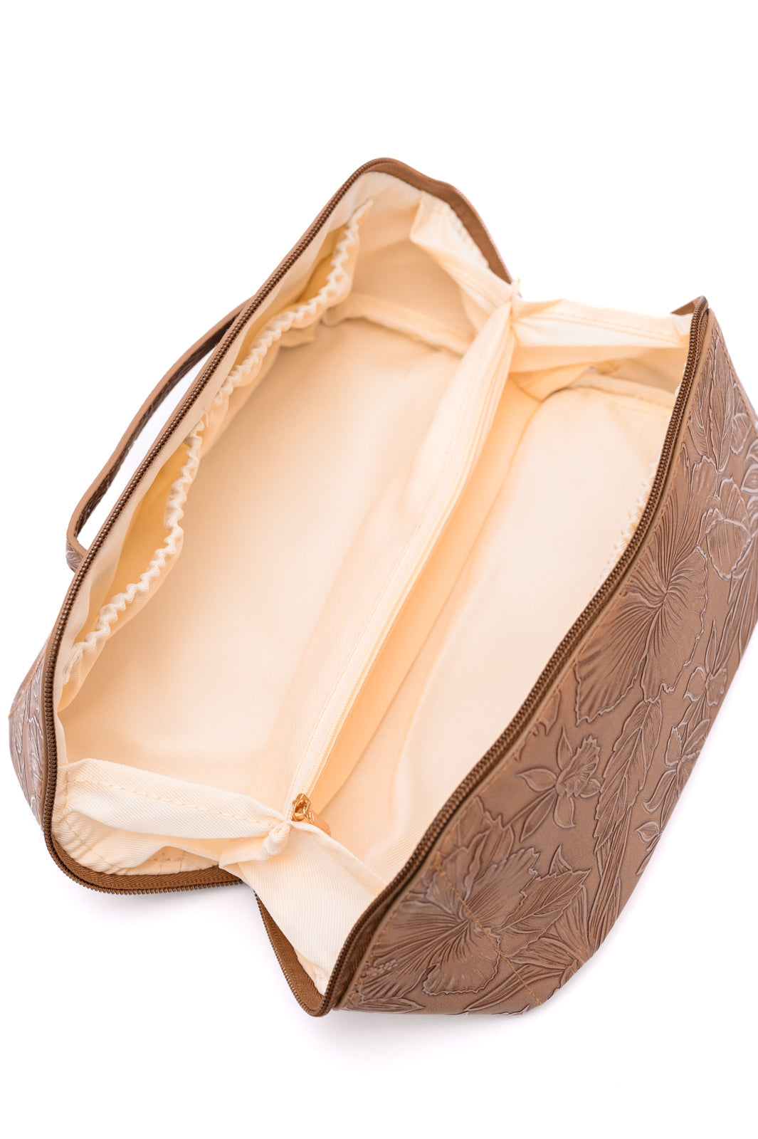 Life In Luxury Large Capacity Cosmetic Bag in Tan - FamFancy Boutique
