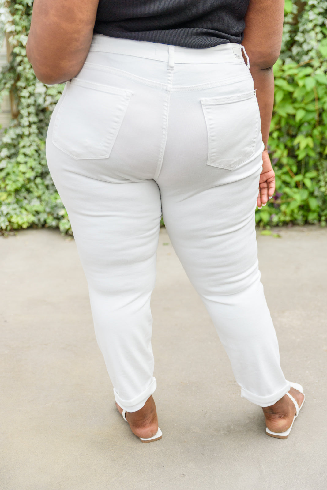 Mid-Rise Boyfriend Destroyed White Jeans - FamFancy Boutique