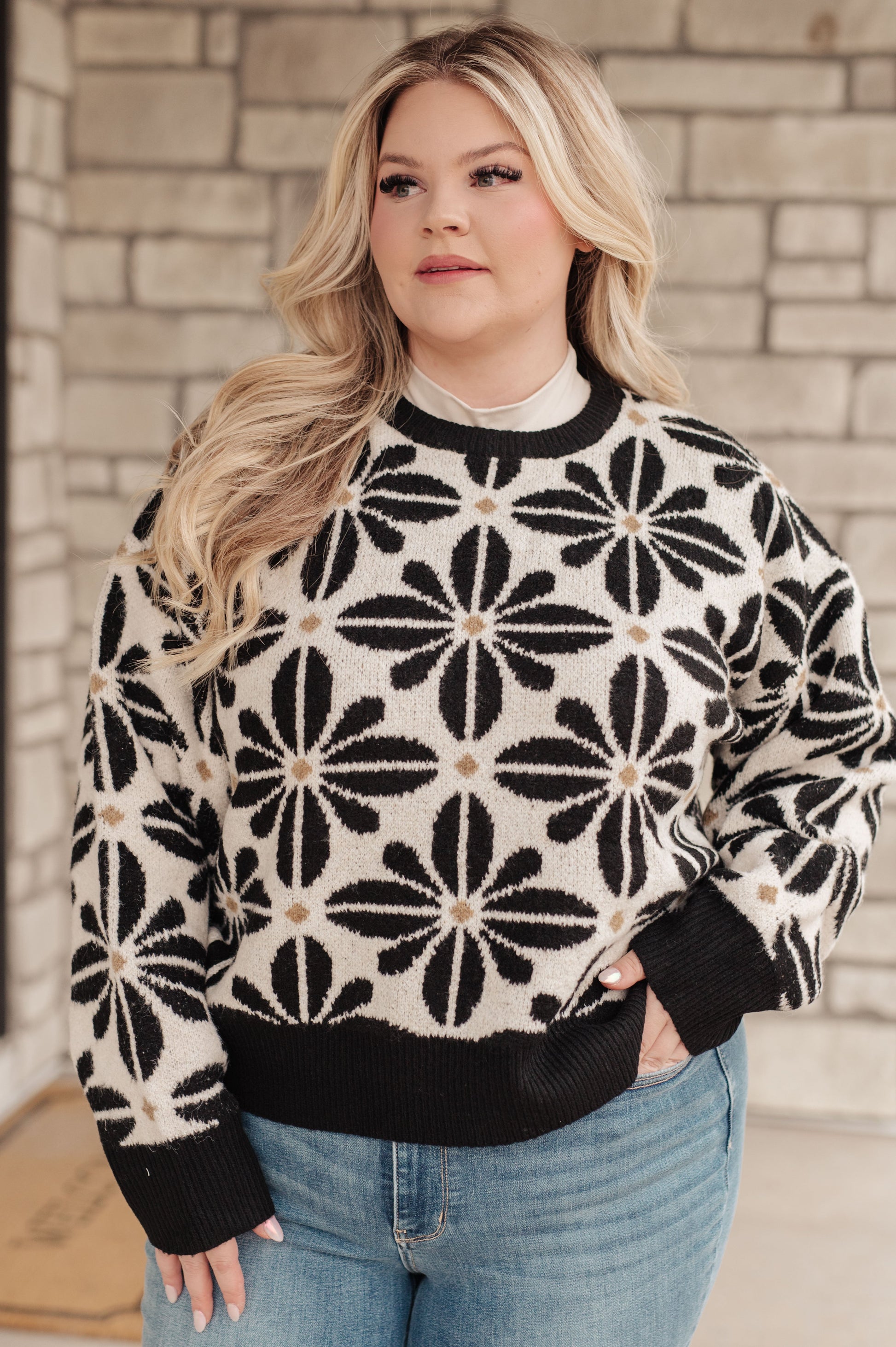 Mid Mod Floral Sweater - FamFancy Boutique