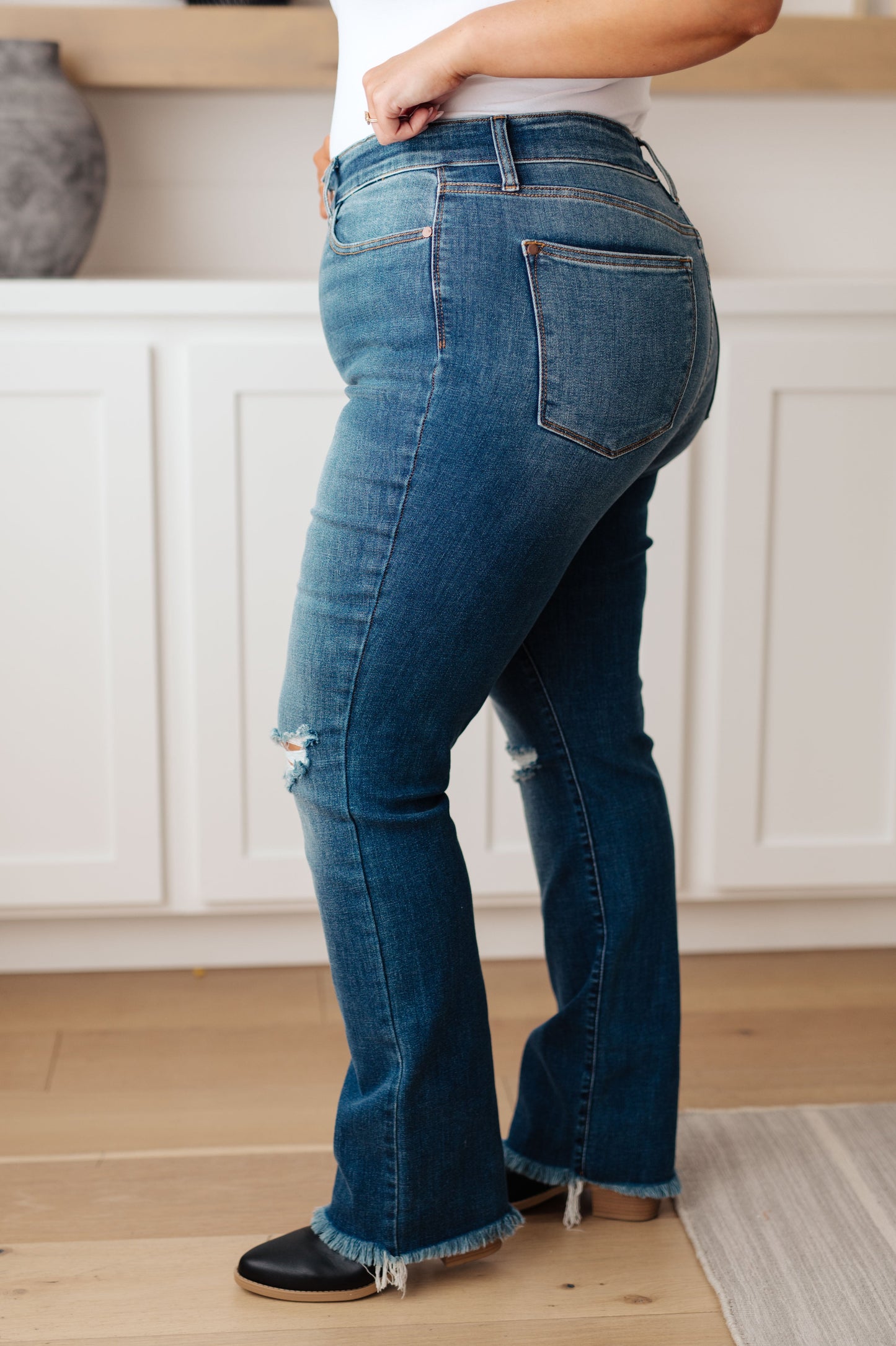 Morgan High Rise Distressed Straight Jeans - FamFancy Boutique