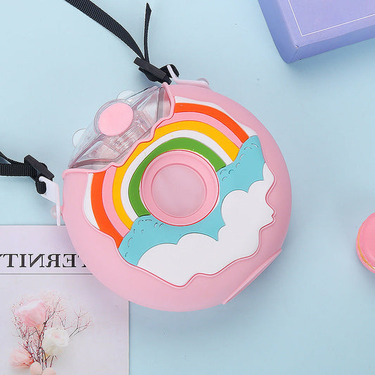 PREORDER: Portable Rainbow Donut Water Bottle - FamFancy Boutique