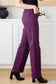 Petunia High Rise Wide Leg Jeans in Plum - FamFancy Boutique