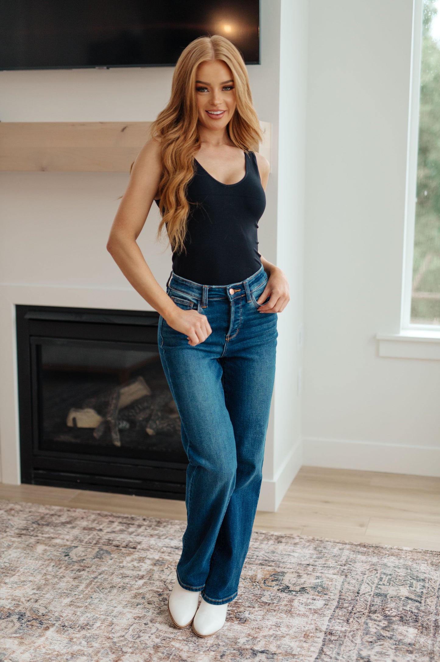 Pippa High Rise Button Fly Dad Jeans - FamFancy Boutique