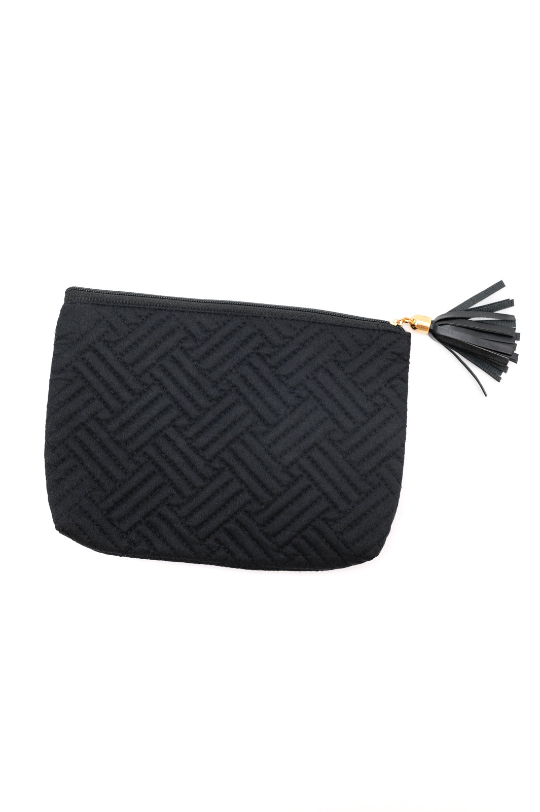 Quilted Travel Zip Pouch in Black - FamFancy Boutique