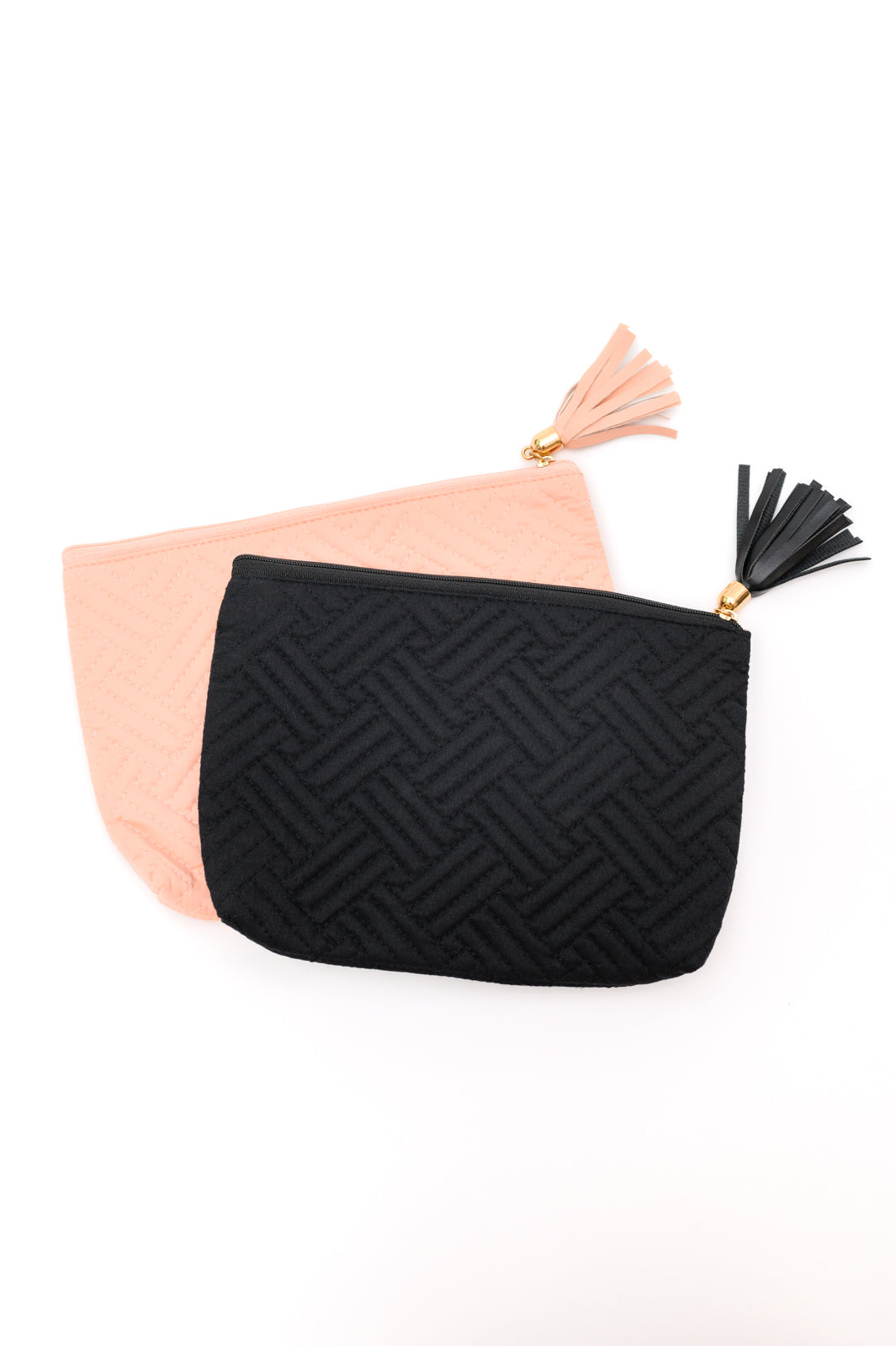 Quilted Travel Zip Pouch in Black - FamFancy Boutique