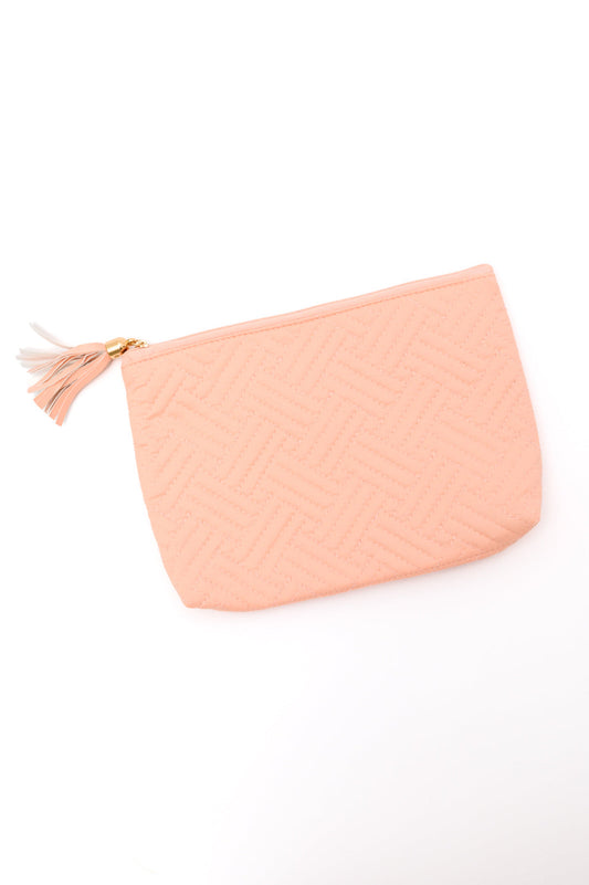 Quilted Travel Zip Pouch in Pink - FamFancy Boutique