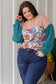 Retro and Ribbed Floral Color Block Top - FamFancy Boutique