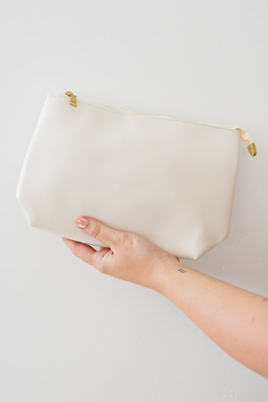 Road Less Traveled Handbag with Zipper Pouch in Cream - FamFancy Boutique