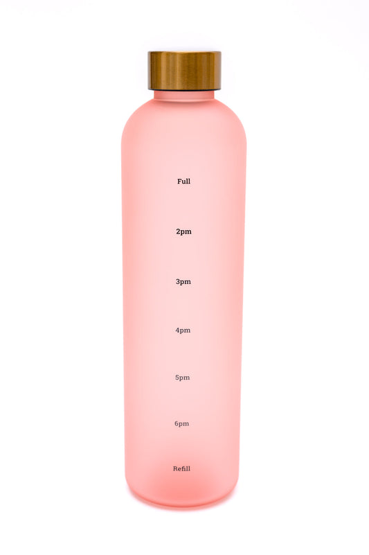 Sippin' Pretty 32 oz Translucent Water Bottle in Pink & Gold - FamFancy Boutique