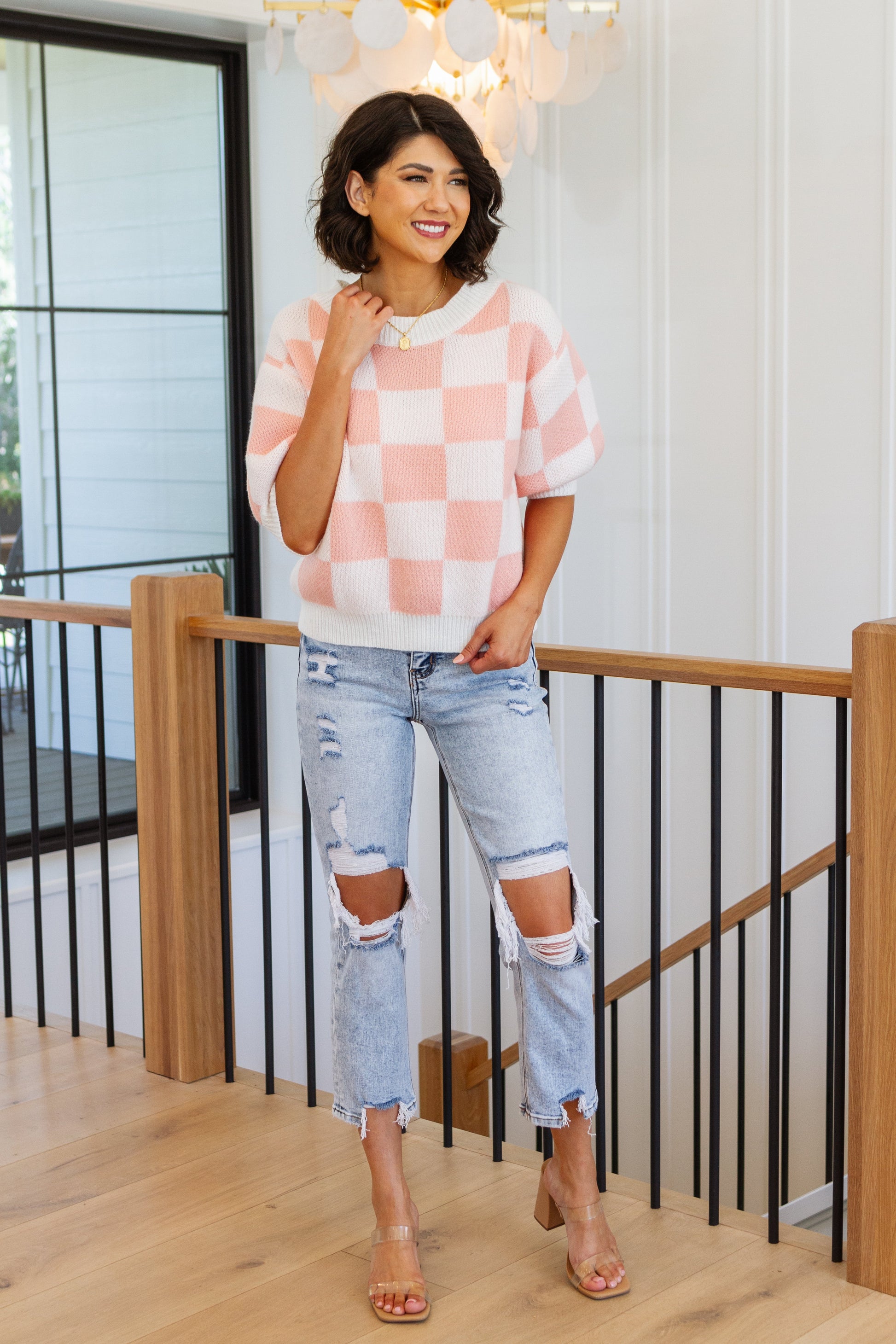 Start Me Up Checkered Sweater - FamFancy Boutique