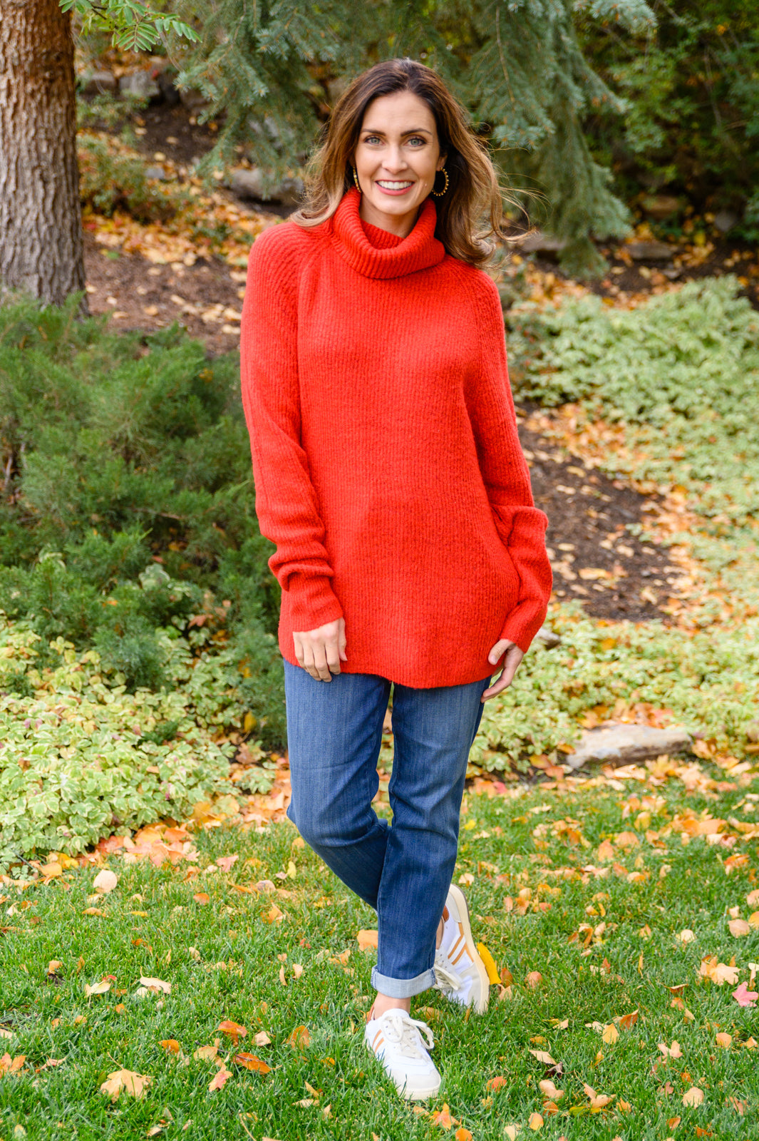 Steady Pace Roll Neck Sweater In Red - FamFancy Boutique