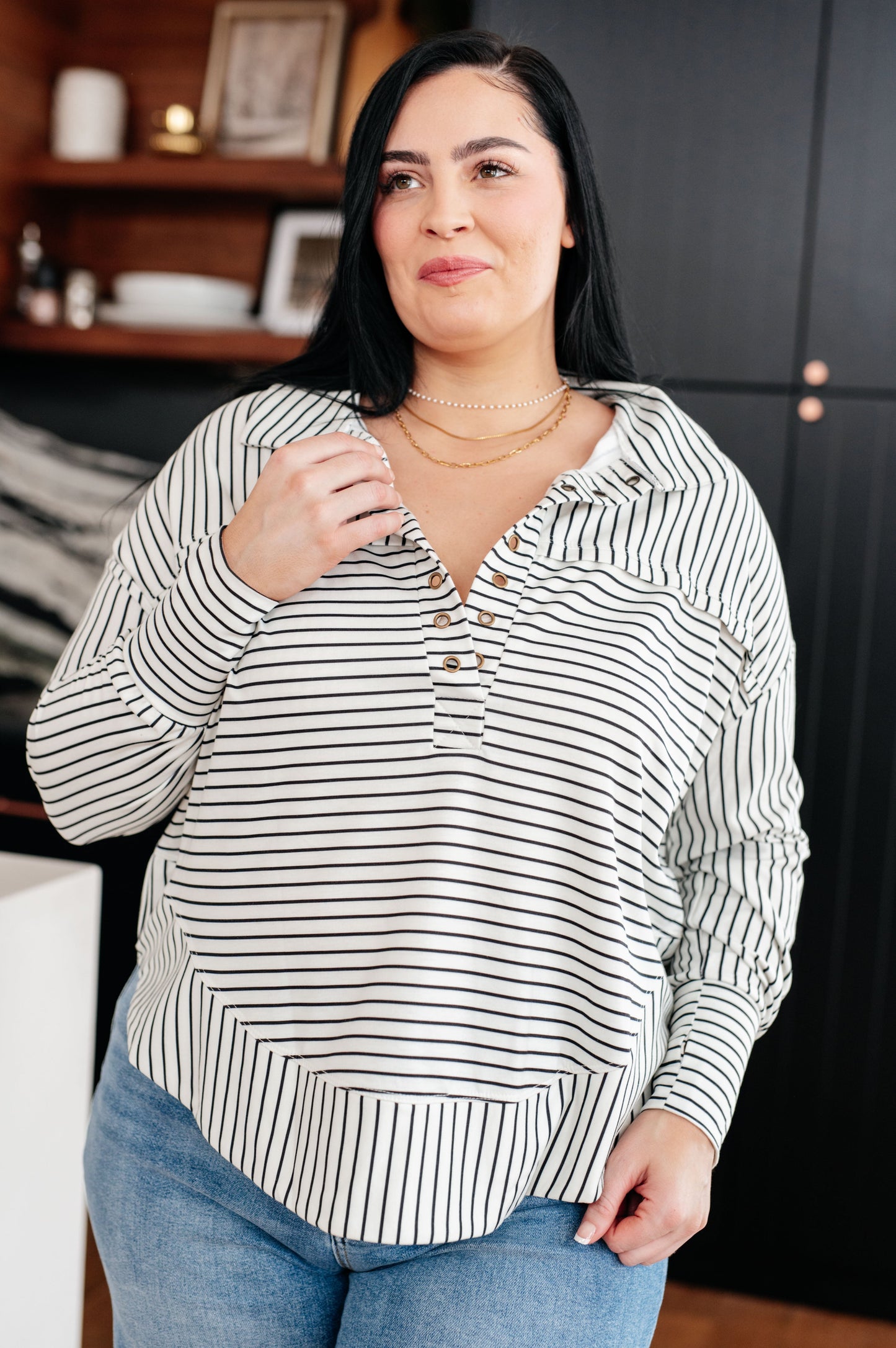 Striped Serendipity Pullover - FamFancy Boutique