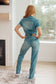 Sylvia Short Sleeve Denim Jumpsuit - FamFancy Boutique