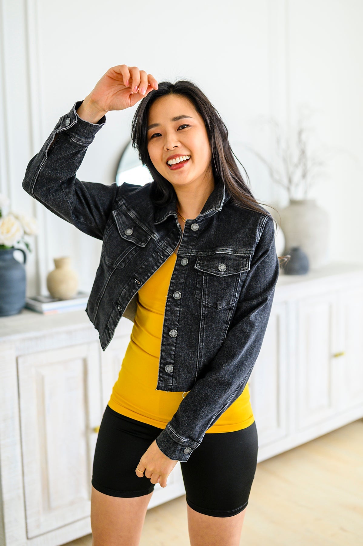 The Basics Reversible Longline Tank in Mustard - FamFancy Boutique