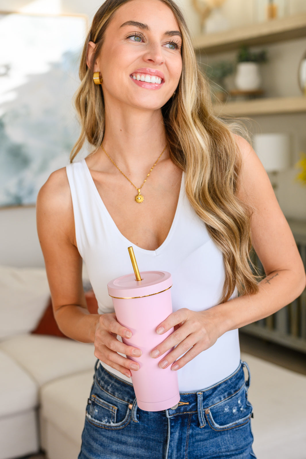 Total Eclipse Tumbler In Baby Pink - FamFancy Boutique