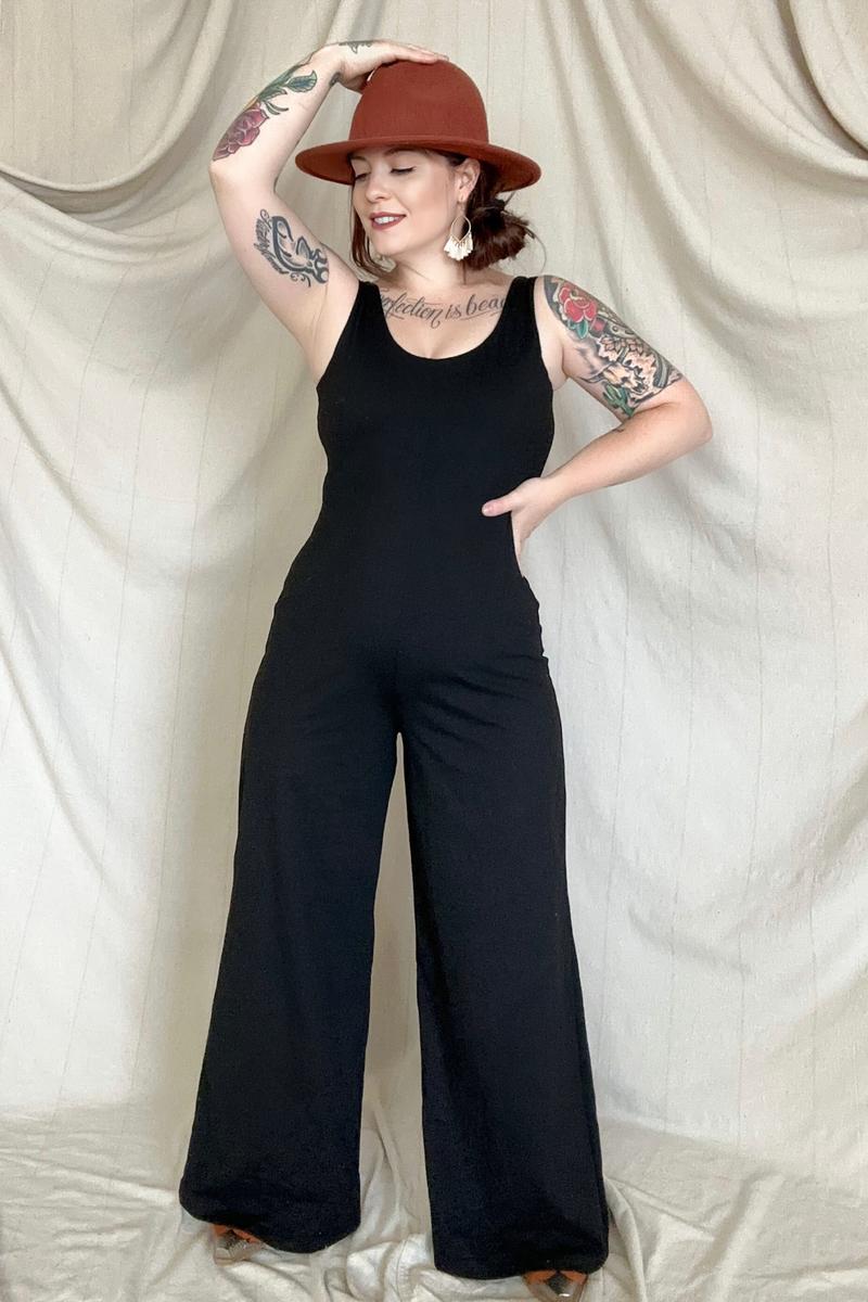 FawnFit Wide Leg Sleeveless Jumpsuit With Built-In Bra