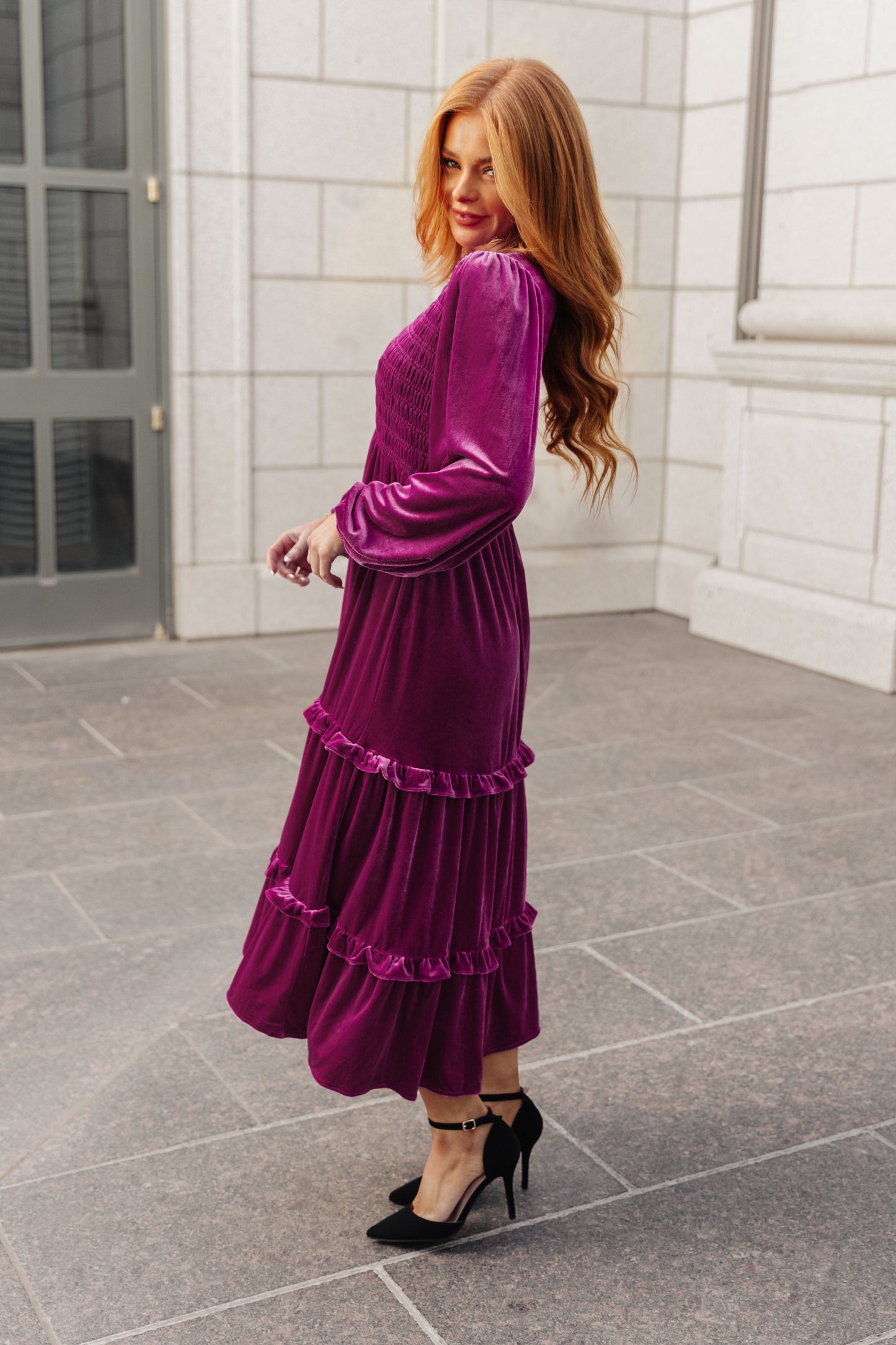 Velvet Flamenco Maxi Dress - FamFancy Boutique