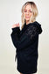 Cotton Bleu French Terry Top W / Lace Contrast