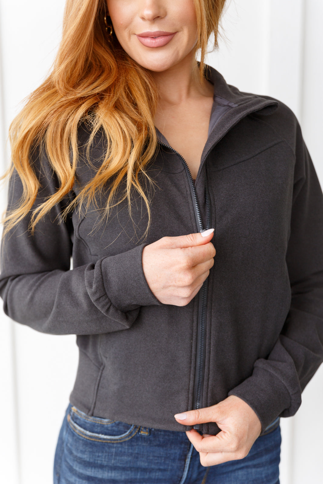 Where Are You Zip Up Jacket in Black - FamFancy Boutique