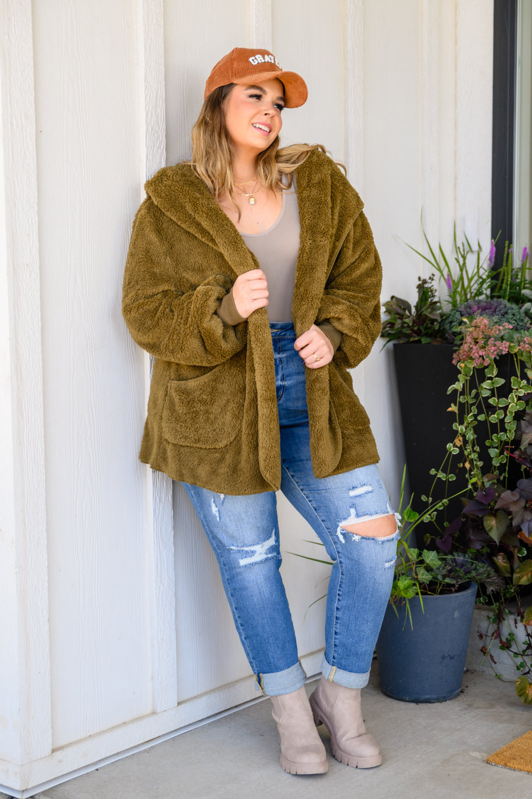 Where's My Coffee Cardigan in Olive - FamFancy Boutique