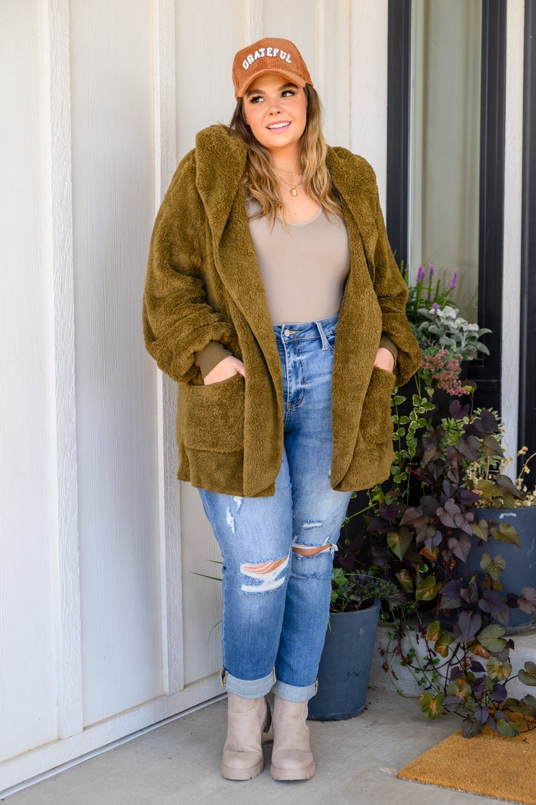 Where's My Coffee Cardigan in Olive - FamFancy Boutique