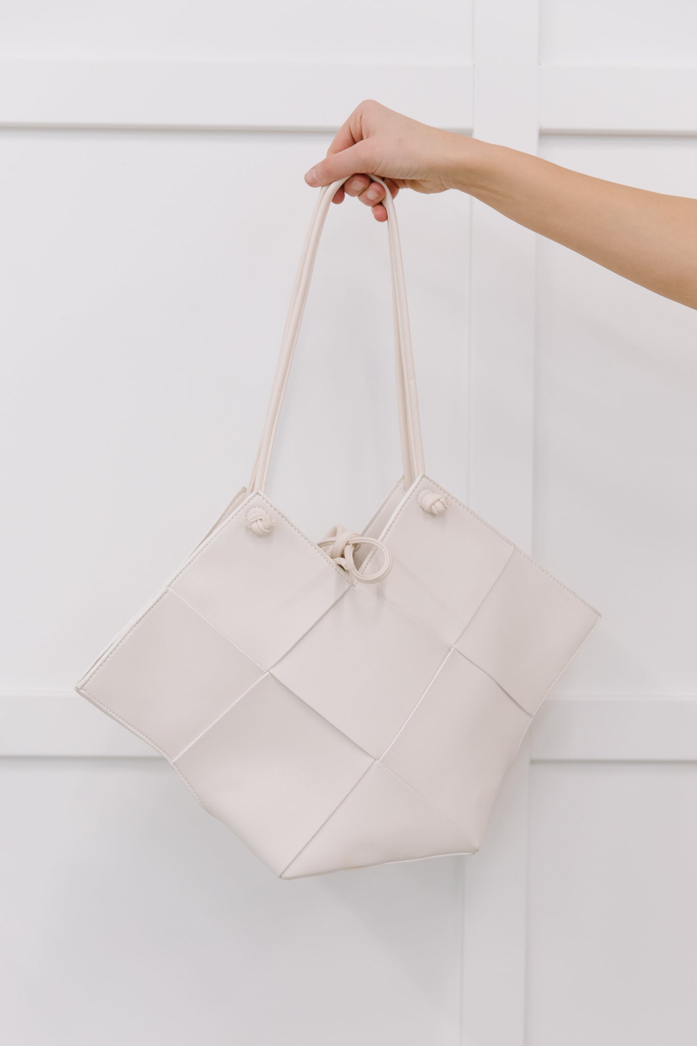 Woven Tote in White - FamFancy Boutique