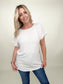 Zenana Rolled Sleeve Boat Neck Top