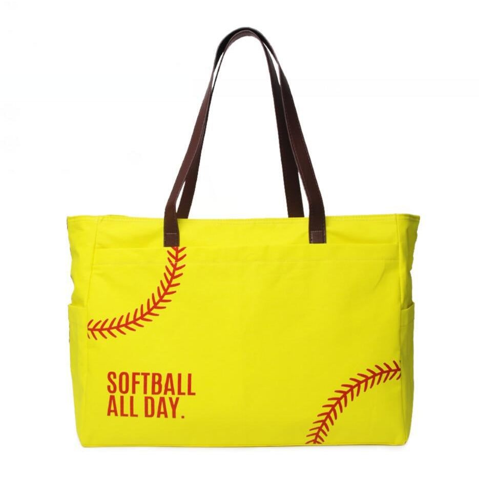Embroidered Sporty Large-Capacity Canvas Tote Bag